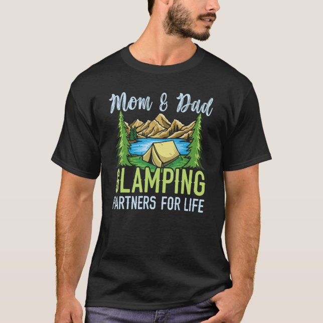 Mama- und Vater-Glamping-Partner für Lebensglamper T-Shirt (Vorderseite)