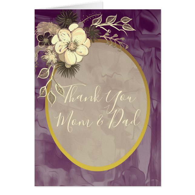 Mama und Vater Hochzeit Dankeschön Karte (Vorne)