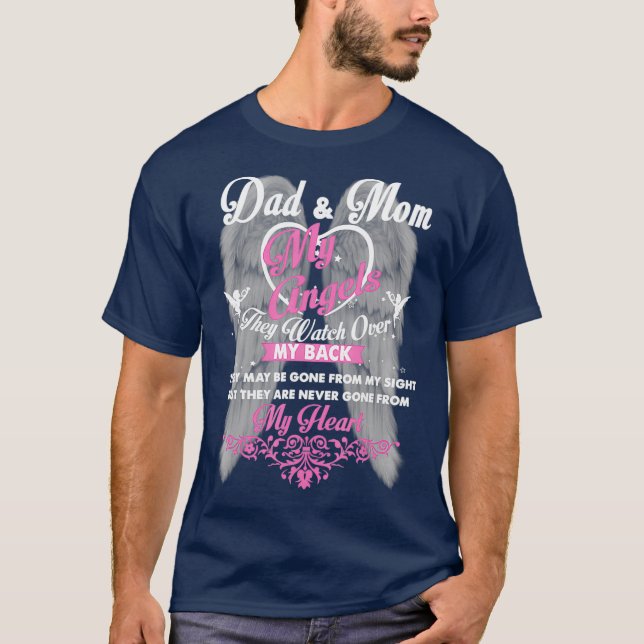 Mama und Vater im Himmel Für meine Engel Gedenkstä T-Shirt (Vorderseite)