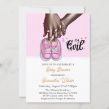 Mama und Vater mit Pink Girl Shoes Kinderdusche