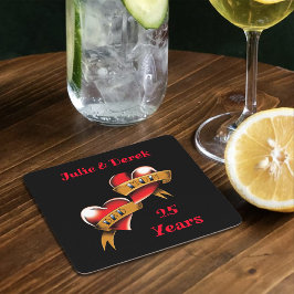 Mama und Vater Party zum Jahrestag Rechteckiger Pappuntersetzer