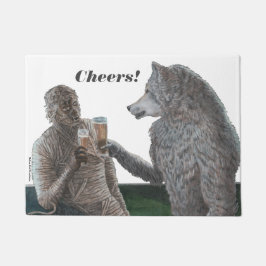 Mama-und Werewolf-trinkende Bier-Beifall-Fußmatte Fußmatte