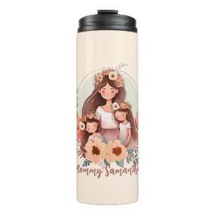 Mama und zwei Töchter Thermosbecher