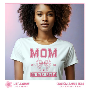 Mama Universität Rosa Schleife Muttertag Tri-Blend Shirt