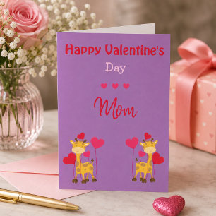 Mama Valentinstag Giraffe Feiertagskarte
