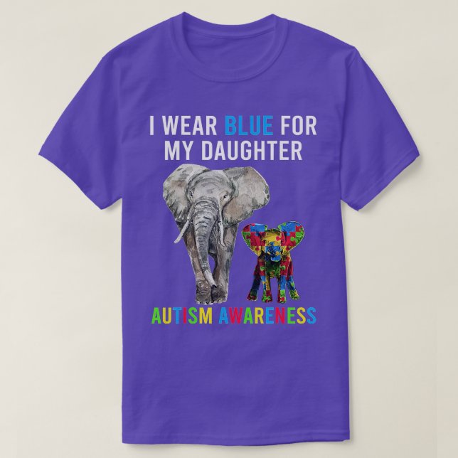 Mama Vater Autismus Elefantenkleidung ich tragen B T-Shirt (Design vorne)