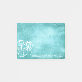 Mama Vater Familienmassage Halbpension Minze blau Post-it Klebezettel