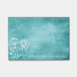 Mama Vater Familienmassage Halbpension Minze blau Post-it Klebezettel