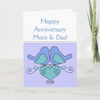 Mama & Vater Geburtstag Vögel mit Blumenherz