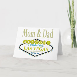 Mama & Vater Golden Las Vegas Jubiläumskarte Karte