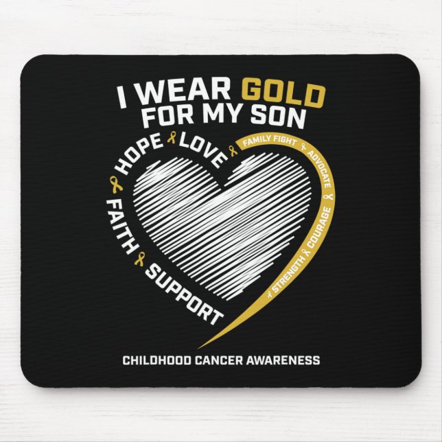 Mama Vater ich trage Gold für mein Sohn Kinderkreb Mousepad (Vorne)