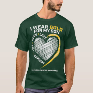 Mama Vater ich trage Gold für mein Sohn Kinderkreb T-Shirt