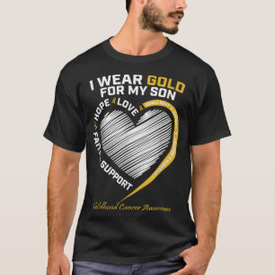 Mama Vater ich trage Gold für mein Sohn Kinderkreb T-Shirt
