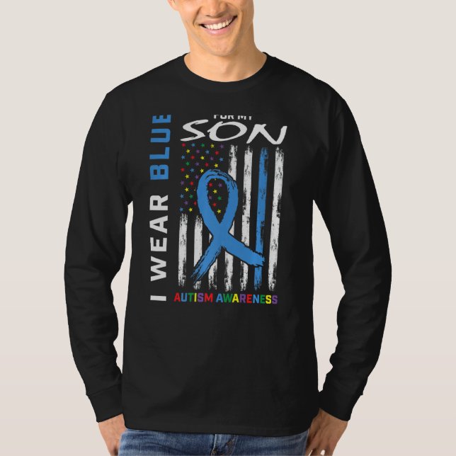 Mama Vater ich tragen Blau für meinen Sohn Autismu T-Shirt (Vorderseite)