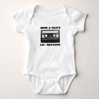 Mama & Vater Lil' MixTape Baby Jersey, White Baby Strampler