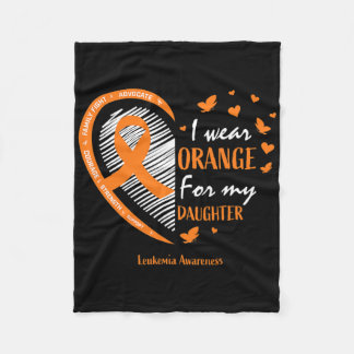 Mama Vater Orange für meine Tochter Leukämie Awa Fleecedecke