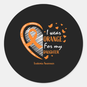Mama Vater Orange für meine Tochter Leukämie Awa Runder Aufkleber