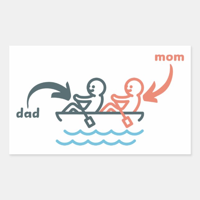 Mama/Vater Rechteckiger Aufkleber (Vorderseite)