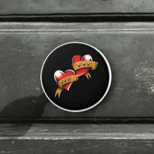 Mama Vater Rotes Herz Tattoo Keramikknauf