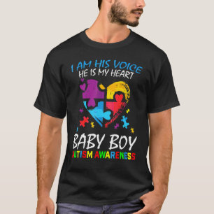 Mama Vater Seine Stimme My Heart Baby Boy Son Auti T-Shirt