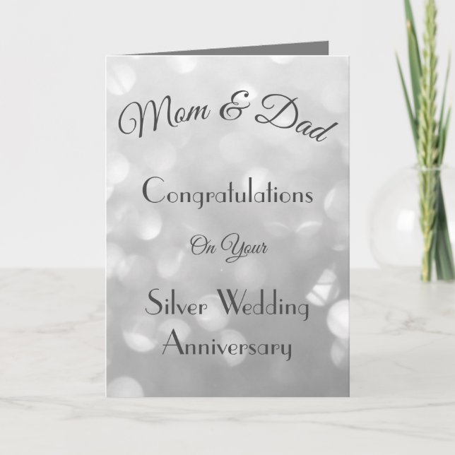 Mama & Vater Silver Jubiläum Gruß Karte (Vorderseite)