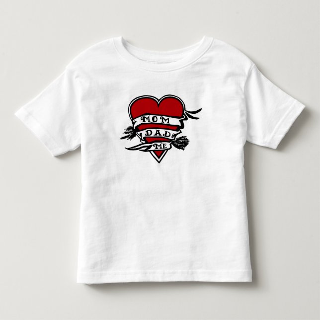 Mama, Vater und ich, Herz Kleinkind T-shirt (Vorderseite)