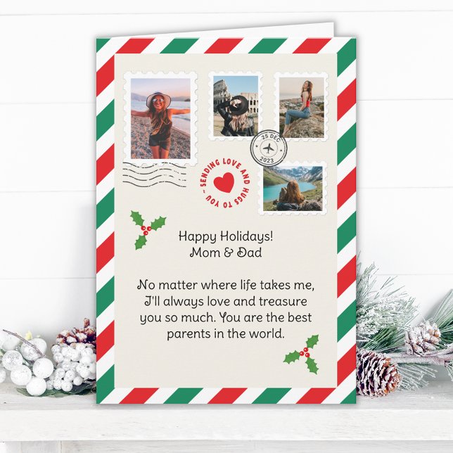 Mama Vater Weihnachtsbrief FotoCollage geklappt Karte (Von Creator hochgeladen)