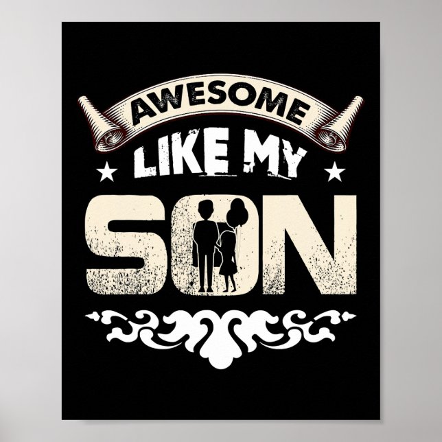 Mama Vater Zitat Phantastisch wie mein glücklicher Poster (Vorne)