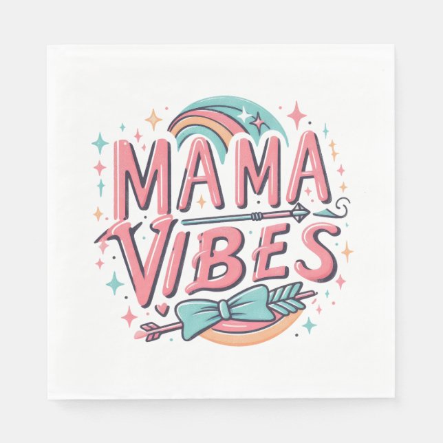 Mama Vibes Serviette (Vorderseite)