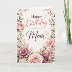 Mama Vintage-Floral-Geburtstag Karte