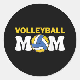 Mama Volleyball Shirt Game Day Funny Player Runder Aufkleber