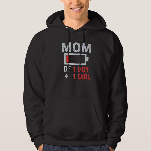 Mama von 1 Junge aus der Tochter oder der Mutter Hoodie (Vorderseite)