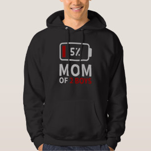 Mama von 2 Boys Low battery müde Mama Family Spaß  Hoodie