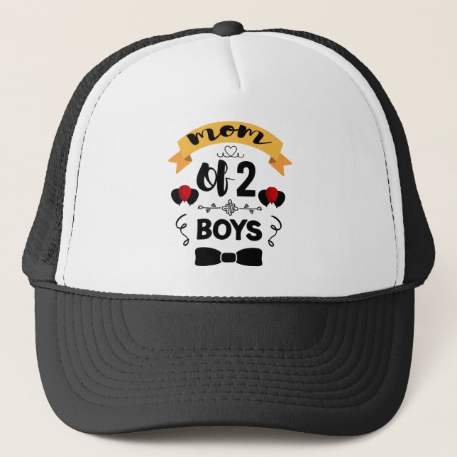 Mama von 2 Jungen Mamas Geschenk von Sohn Müttern  Truckerkappe (Vorderseite)