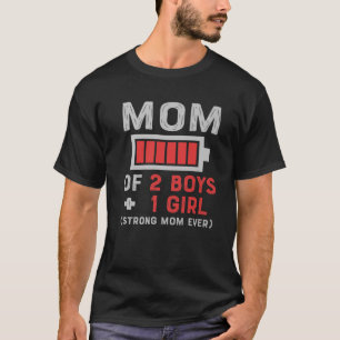 Mama von 2 Jungengeschenken von Tochter- oder Sohn T-Shirt