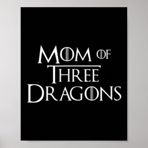 Mama von 3 Drachen Gaben Frauen Funny Mthers Day D Poster