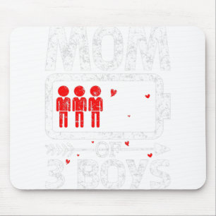 Mama von 3 Jungen Low-Batterie-T - Shirt Mousepad