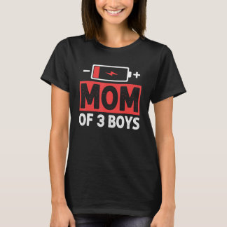 Mama von 3 Kindern mit niedrigem Akkugehalt Mutter T-Shirt