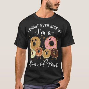 Mama von 4 Funny Donut Zitat Mutter des Astronaute T-Shirt