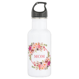 Mama von Aquarellfarbe Rosa Edelstahlflasche