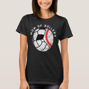 Mama von Ballern Baseball Volleyball Soccer Mama T-Shirt