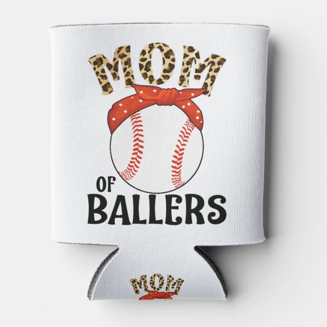 Mama von Ballern Funny Baseball Softball Spiel Mut Dosenkühler (Vorderseite)