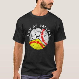 Mama von Ballern Funny Baseball Softball Volleybal T-Shirt