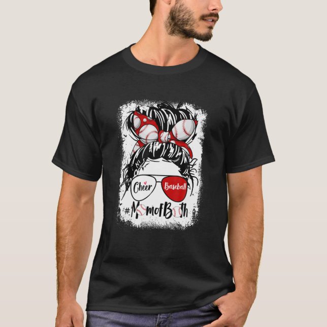 Mama von beiden Messy Bun Haare Brille T-Shirt (Vorderseite)