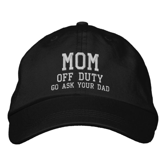 Mama von Duty Simple Modern Typografy Custom Bestickte Baseballkappe (Vorderseite)