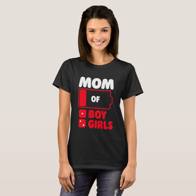 Mama von einem Jungen und zwei Mädchen T-Shirt (Vorne ganz)