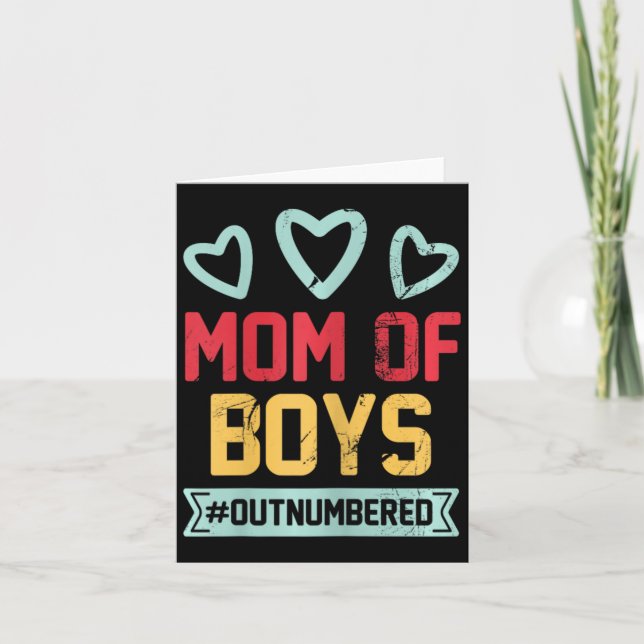 Mama von Jungen #übertroffene Eltern von Mamas Fun Karte (Vorderseite)