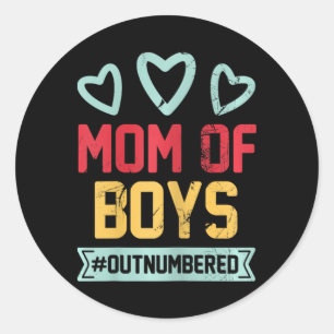 Mama von Jungen #übertroffene Eltern von Mamas Fun Runder Aufkleber