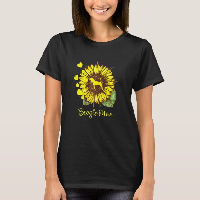 Mama von Sonnenblumen für Beagle T-Shirt (Vorderseite)