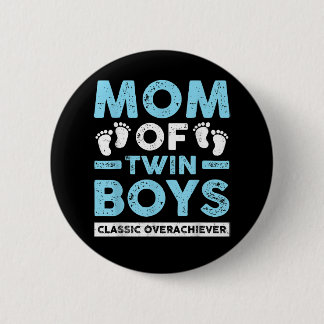 Mama von Twin Boys Classic Overlays Twin Mama Twi Button